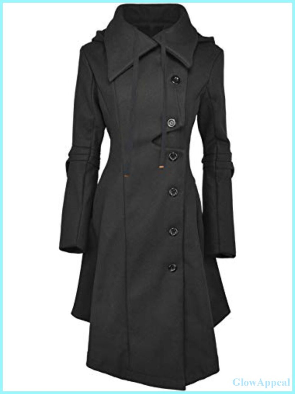 Women's Long Trench Pea Coat Winter Gothic Victorian Style 100% Polyester